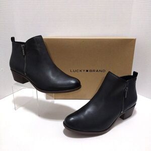 Lucky Brand 9.5W LK-BASEL Black Glove Nappa Side-Zip Ankle Bootie Boots NIB